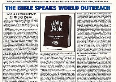 Bible Speaks/World Outreach