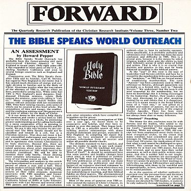 Bible Speaks/World Outreach