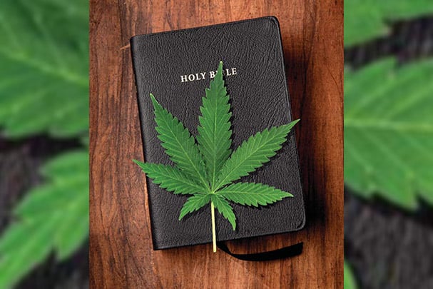 Bible abd Marijuana Leaf