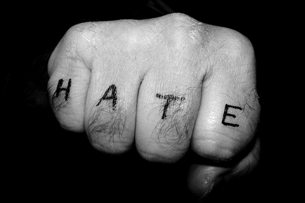 Fist Tattooed with HATE