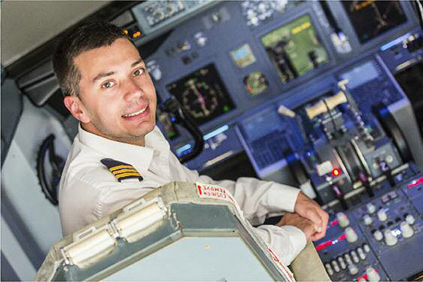 Airline Pilot in Cockpit