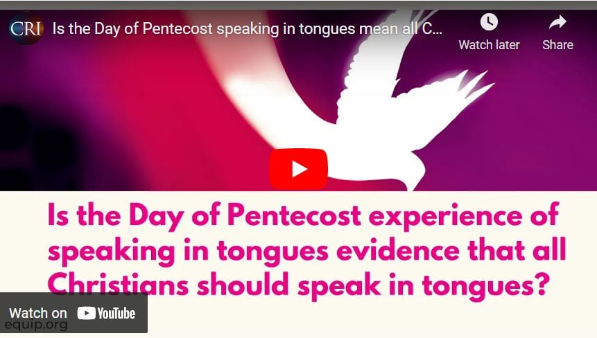 Is the Day of Pentecost speaking in tongues mean all Christians should speak in tongues?
